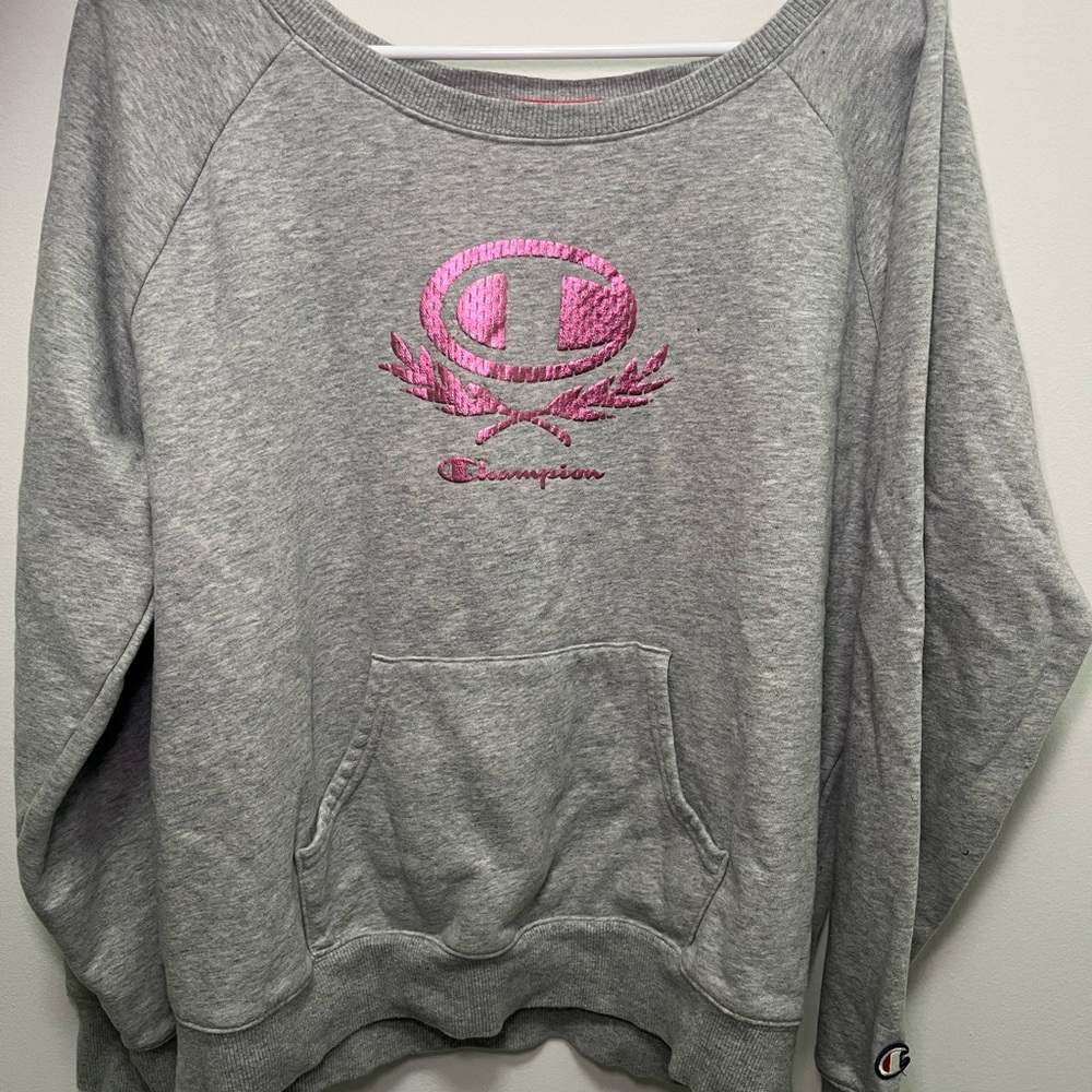 Champion off the shoulder crewneck.